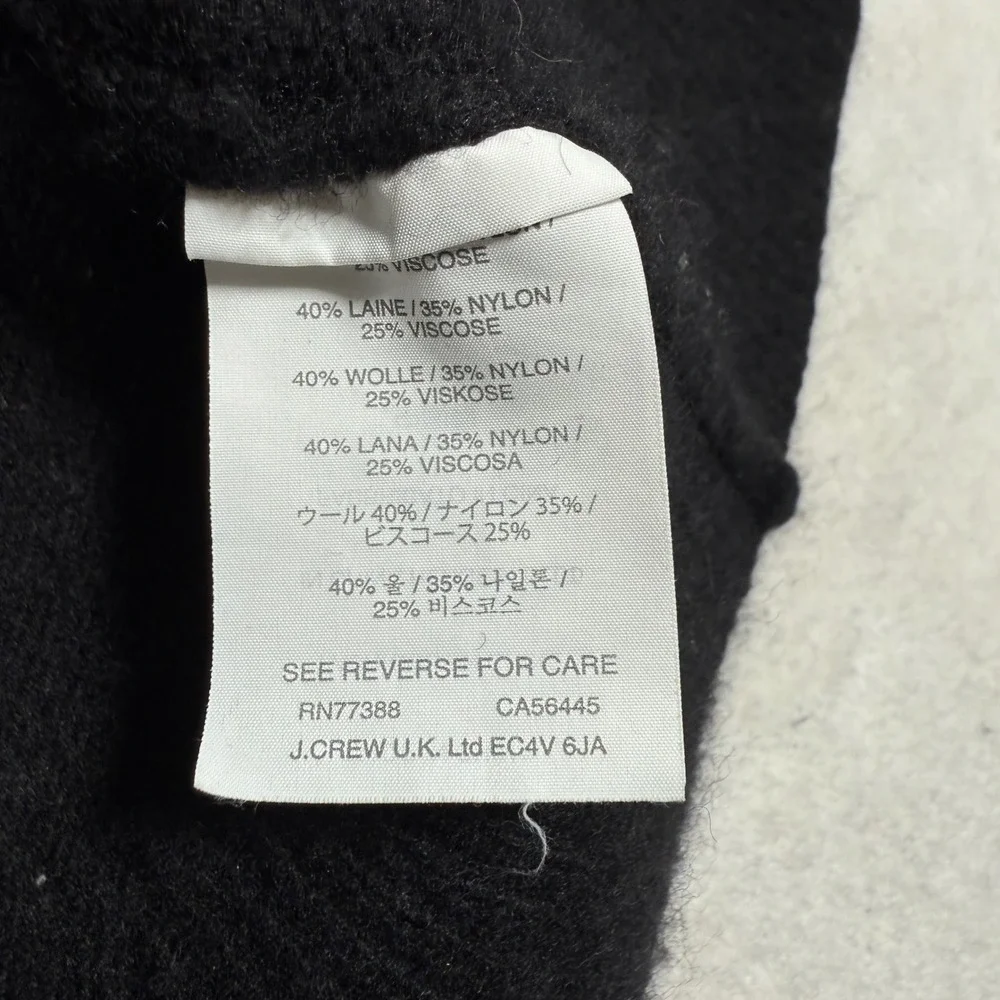 J.Crew Black Knit Cardigan Sweater Open Front Long‎ Sleeve Womens XS